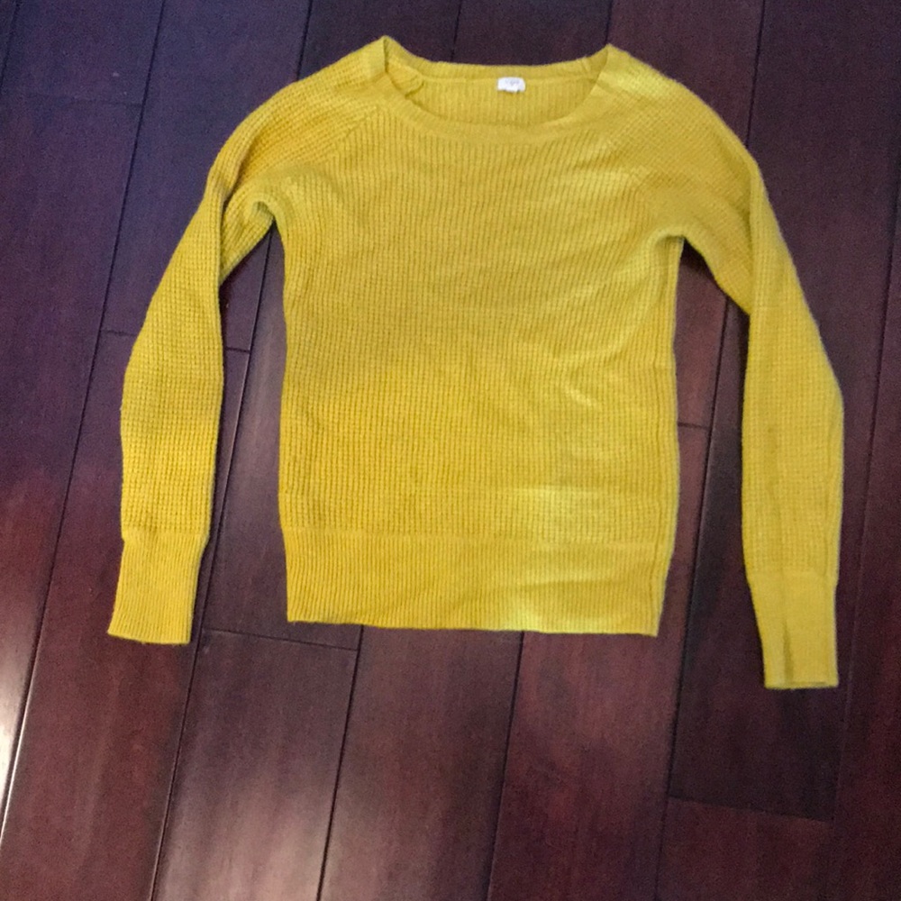 Bright Mustard JCrew Crewneck Sweater